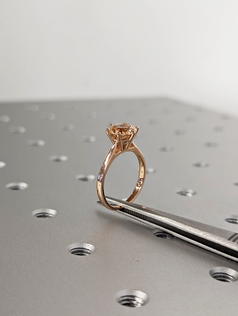 Antique Round Morganite Ring, Morganite Engagement Ring, Gold Morganite Ring, Round Cut Engagement Ring, Morganite Solitaire, Promise Ring