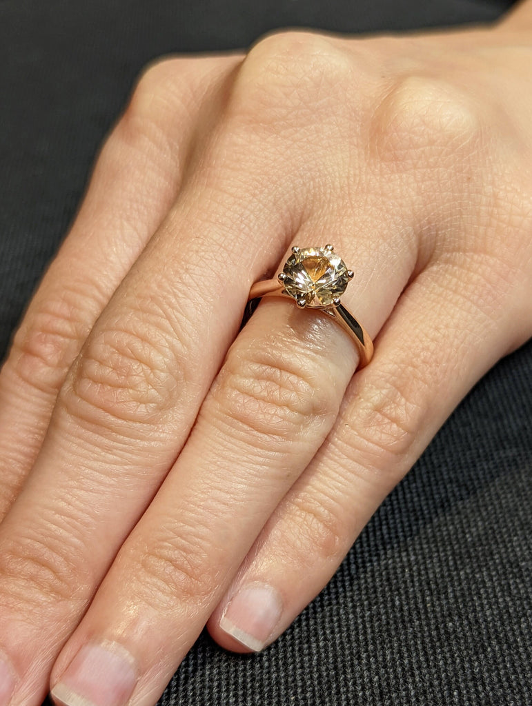 Antique Round Morganite Ring, Morganite Engagement Ring, Gold Morganite Ring, Round Cut Engagement Ring, Morganite Solitaire, Promise Ring