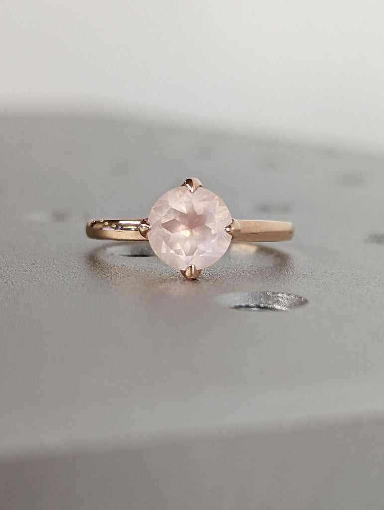 Vintage Rose quartz engagement ring art deco ring black gold ring wedding ring unique ring Bridal ring Anniversary ring