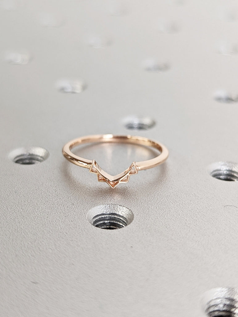 Lace Wedding Ring, 14k Solid Gold Dainty Wedding Band, Contour Wedding Ring, Fairytale Ring, Minimalist Ring, Thin Gold Ring, Stackable Ring