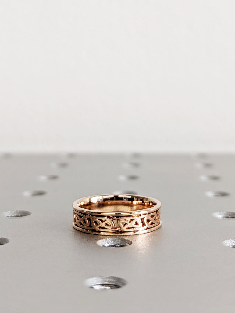 14K Rose Gold Bright Celtic Wedding Ring | Handmade 14k rose gold wedding Ring | 14k Celtic gold ring | Celtic Knot Ring | Irish Knot Ring