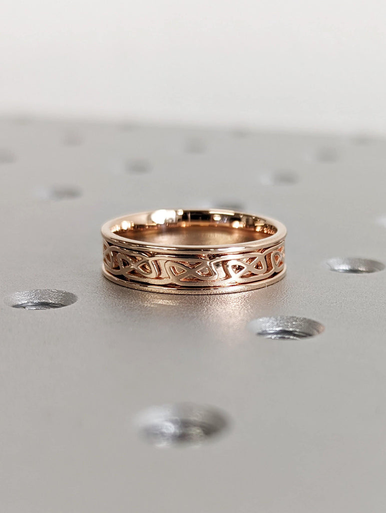 14K Rose Gold Bright Celtic Wedding Ring | Handmade 14k rose gold wedding Ring | 14k Celtic gold ring | Celtic Knot Ring | Irish Knot Ring