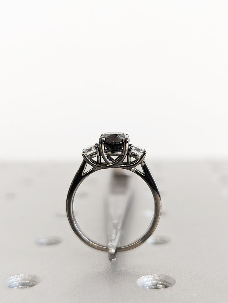 Raw Salt And Pepper Diamond Ring White Gold Three Stone Salt And Pepper Diamond Intertwined Band (1/3 Ct. Tw.) 3 Stones, Intertwined, Tillie