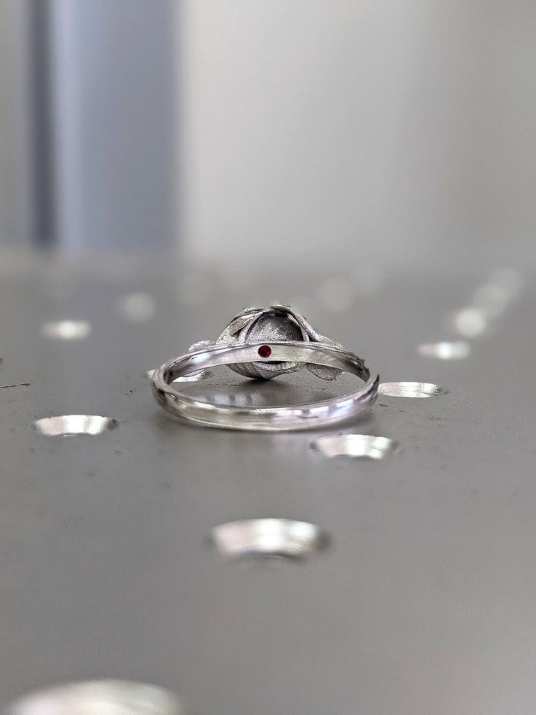 2ct Ruby Engagement Ring, Leaves Ring Ruby Ring, Ruby Engagement Ring Leaf Engagement Ring White Gold Ruby Ring, Leaf Ring, Nature Ring