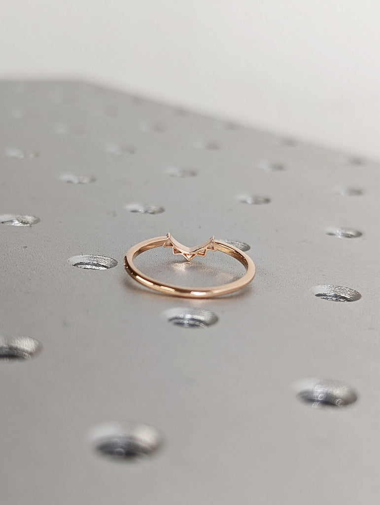 Lace Wedding Ring, 14k Solid Gold Dainty Wedding Band, Contour Wedding Ring, Fairytale Ring, Minimalist Ring, Thin Gold Ring, Stackable Ring