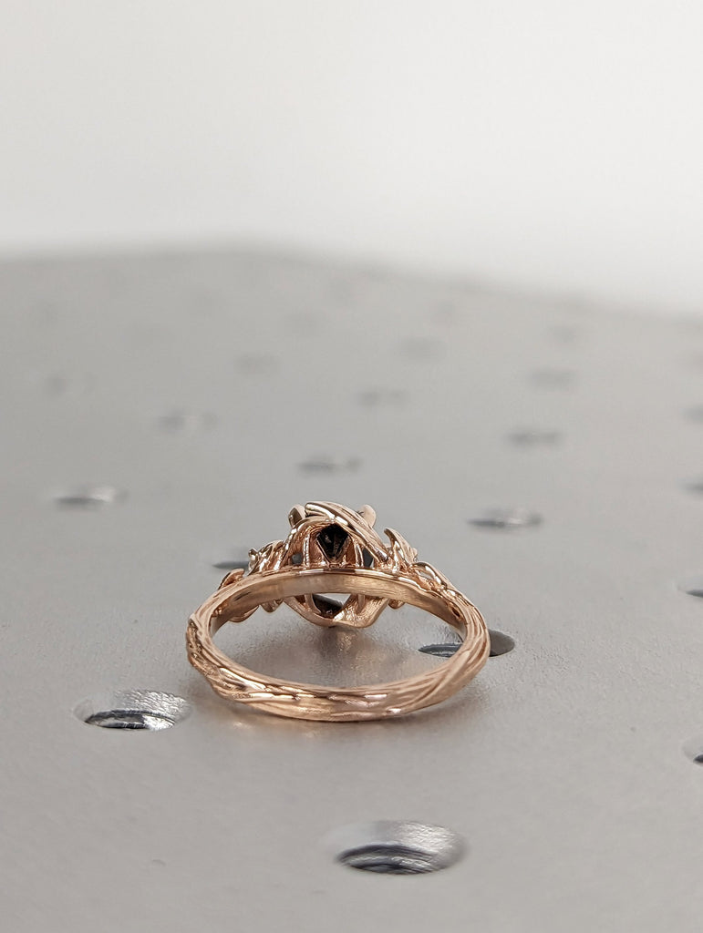 Leaves Engagement Ring, 14K Gold and Diamond engagement ring, engagement ring, leaf ring, vintage, Alternative Engagement Ring