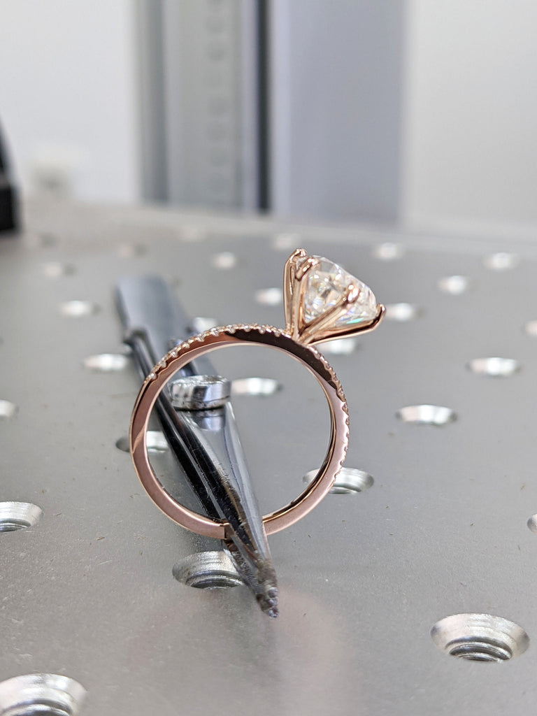 14K Solid Gold Engagement Ring /3CT Pear Moissanite Diamond Wedding Ring/Moissanite Engagement Ring/Stack Ring/Promise ring/Rose gold