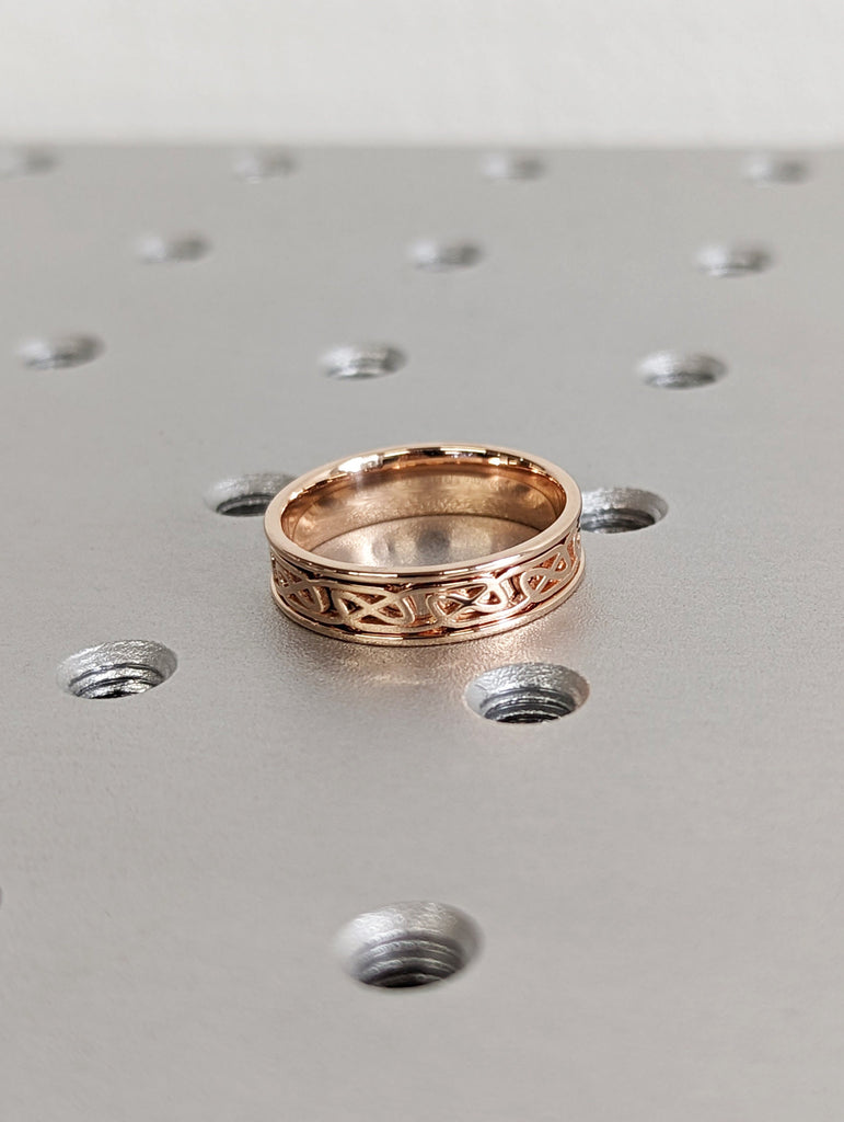 14K Rose Gold Bright Celtic Wedding Ring | Handmade 14k rose gold wedding Ring | 14k Celtic gold ring | Celtic Knot Ring | Irish Knot Ring