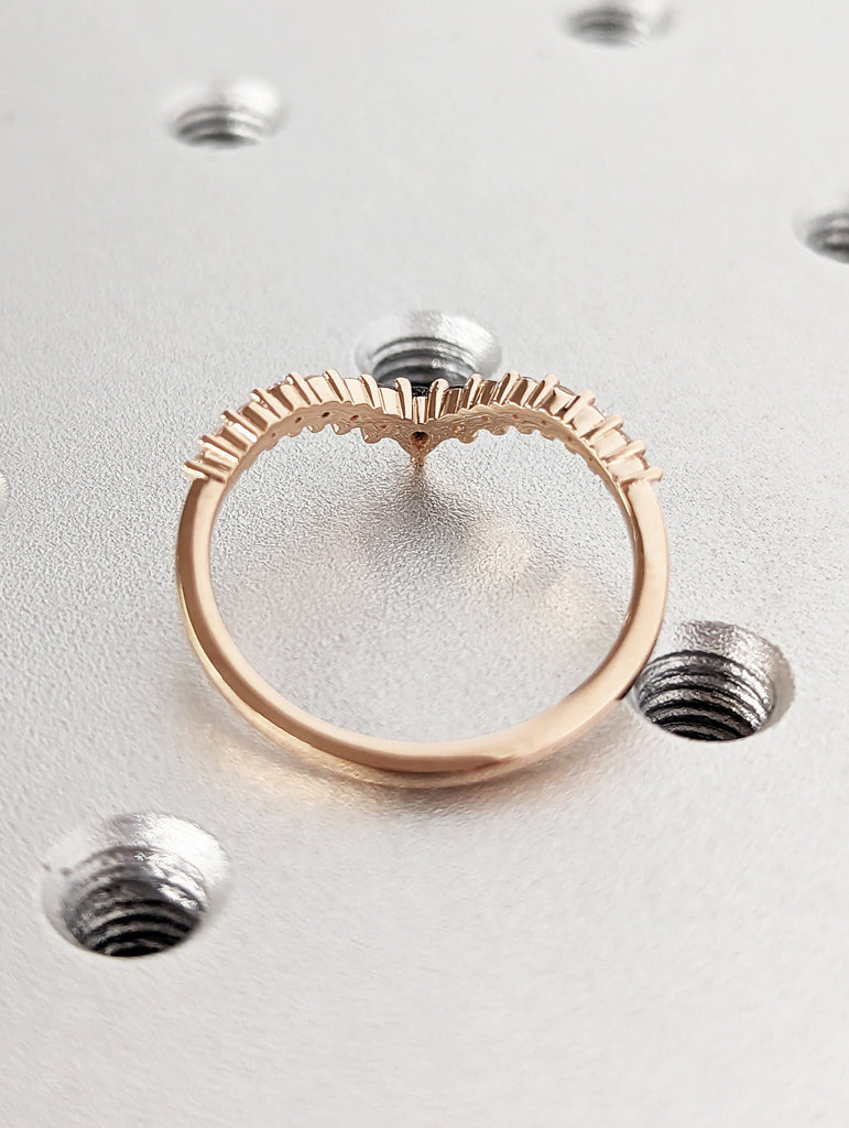 Raw Diamond Hexagon Triangle Diamond, Salt and Pepper, Plain Unique Bridal Engagement Set, Rose Cut Geometric Diamond Ring, Custom Handmade