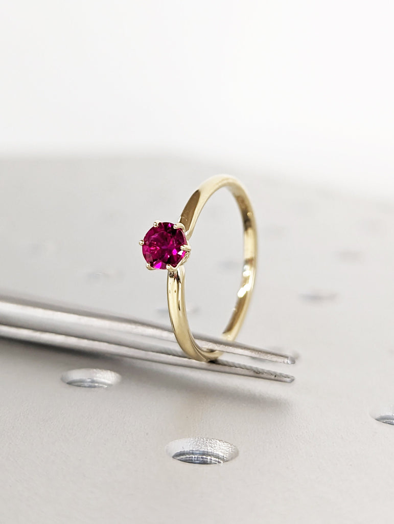 Ruby Ring, Unique Engagement Ring, Solitaire Ring, Round Ruby Ring, Ruby Jewelry, Ruby Solitaire, Gemstone Solitaire, Beautiful Ring, Red