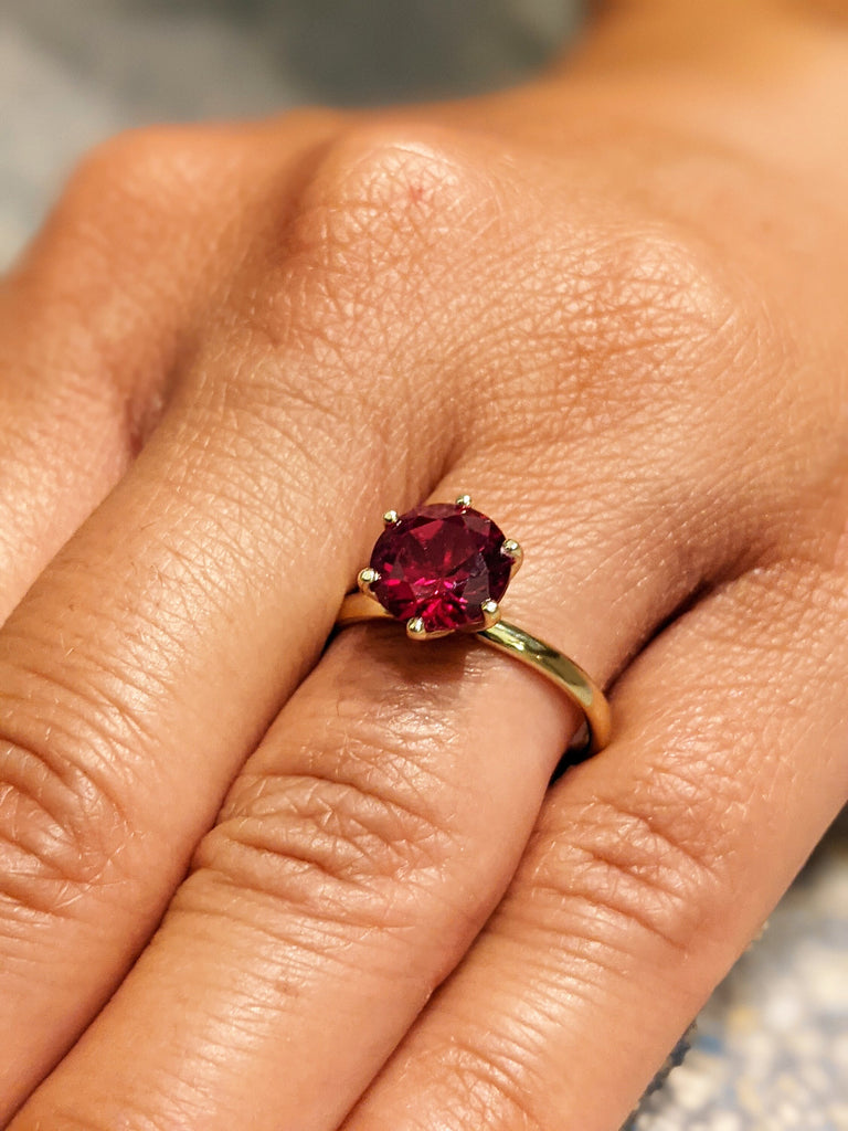 Ruby Ring, Unique Engagement Ring, Solitaire Ring, Round Ruby Ring, Ruby Jewelry, Ruby Solitaire, Gemstone Solitaire, Beautiful Ring, Red