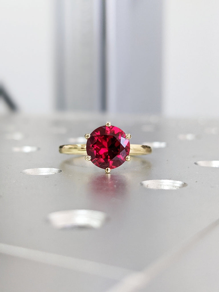 Ruby Ring, Unique Engagement Ring, Solitaire Ring, Round Ruby Ring, Ruby Jewelry, Ruby Solitaire, Gemstone Solitaire, Beautiful Ring, Red