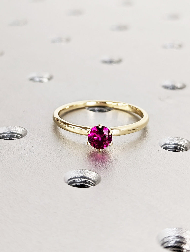 Ruby Ring, Unique Engagement Ring, Solitaire Ring, Round Ruby Ring, Ruby Jewelry, Ruby Solitaire, Gemstone Solitaire, Beautiful Ring, Red