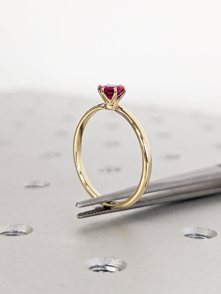 Ruby Ring, Unique Engagement Ring, Solitaire Ring, Round Ruby Ring, Ruby Jewelry, Ruby Solitaire, Gemstone Solitaire, Beautiful Ring, Red