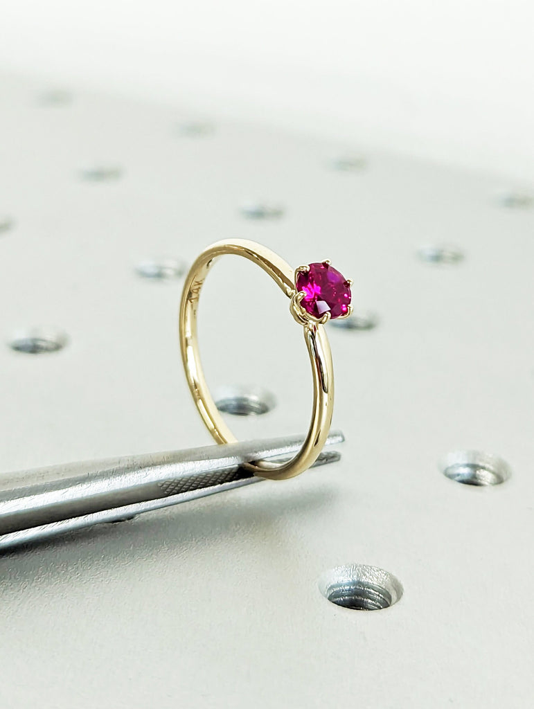 Ruby Ring, Unique Engagement Ring, Solitaire Ring, Round Ruby Ring, Ruby Jewelry, Ruby Solitaire, Gemstone Solitaire, Beautiful Ring, Red