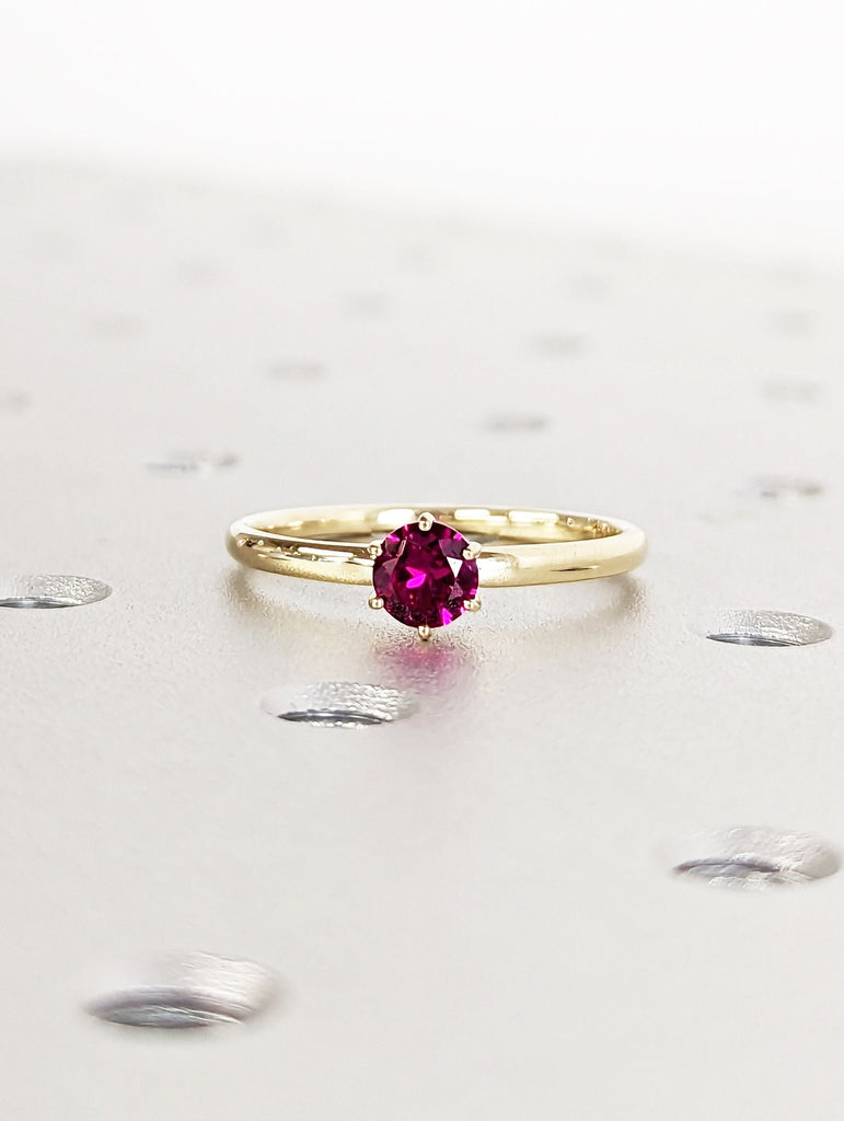 Ruby Ring, Unique Engagement Ring, Solitaire Ring, Round Ruby Ring, Ruby Jewelry, Ruby Solitaire, Gemstone Solitaire, Beautiful Ring, Red