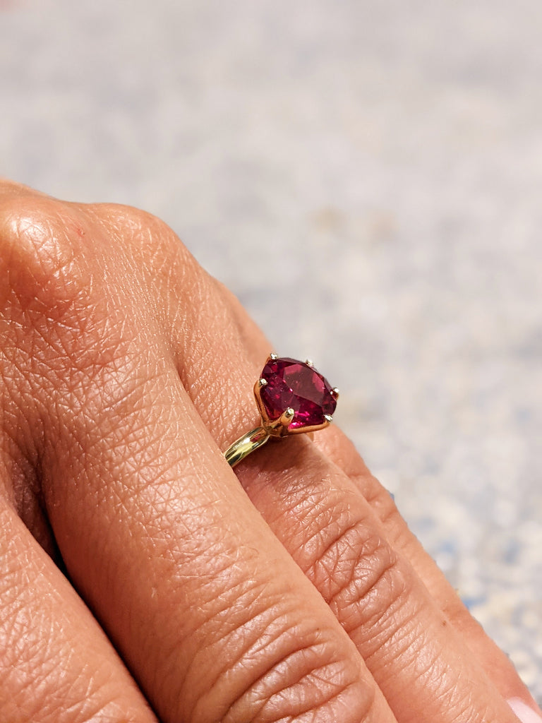 Ruby Ring, Unique Engagement Ring, Solitaire Ring, Round Ruby Ring, Ruby Jewelry, Ruby Solitaire, Gemstone Solitaire, Beautiful Ring, Red