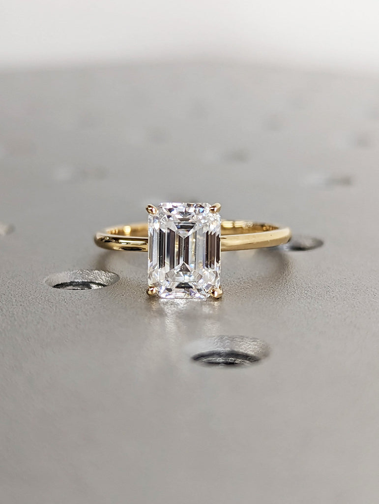 2 Carat Emerald Cut Lab Grown Diamond Ring / Emerald Lab Diamond Solitaire Ring / Emerald Cut Engagement Ring / Solitaire / Minimalist Ring