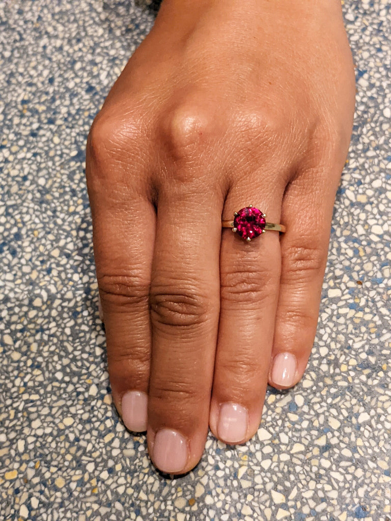 Ruby Ring, Unique Engagement Ring, Solitaire Ring, Round Ruby Ring, Ruby Jewelry, Ruby Solitaire, Gemstone Solitaire, Beautiful Ring, Red