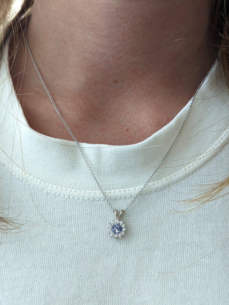 Aquamarine Necklace, Birthstone Necklace, Simple Gemstone Necklace, Dainty Necklace, Minimalist Necklace