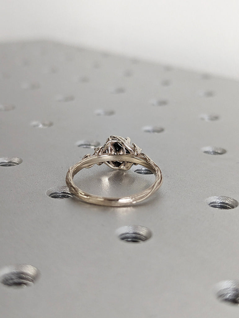 Leaves Engagement Ring, 14K Gold and Diamond engagement ring, engagement ring, leaf ring, vintage, Alternative Engagement Ring