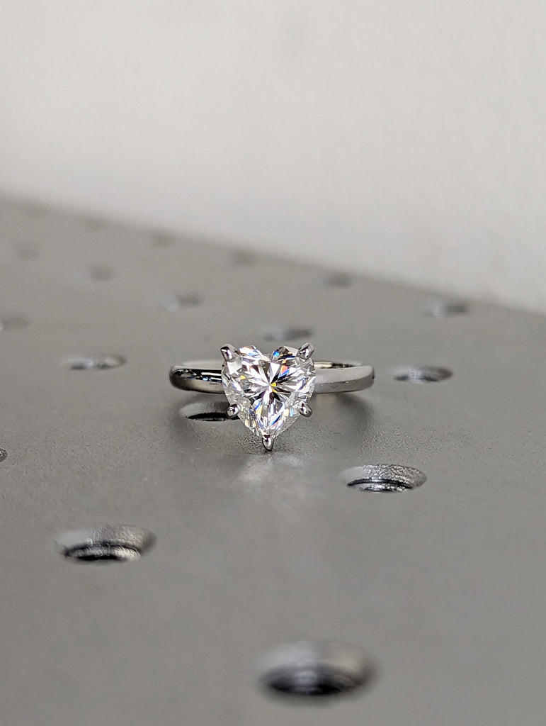 14K Solid Gold Engagement Ring /2CT Heart Moissanite Diamond Wedding Ring/Moissanite Engagement Ring/Stack Ring/Promise ring/Rose gold
