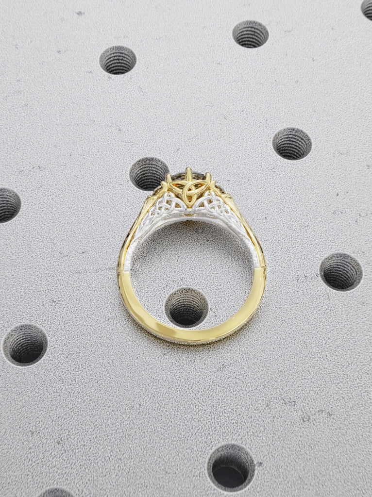 14k Gold Diamond Celtic Knot Engagement Ring | Twist Band Solitaire Ring Women | Irish Celtic Promise Ring | Viking Anniversary Ring Gold