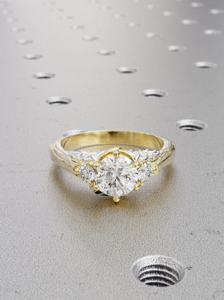 14k Gold Lab Diamond Celtic Knot Engagement Ring | Twist Band Solitaire Ring Women | Irish Celtic Promise Ring | Viking Anniversary Ring