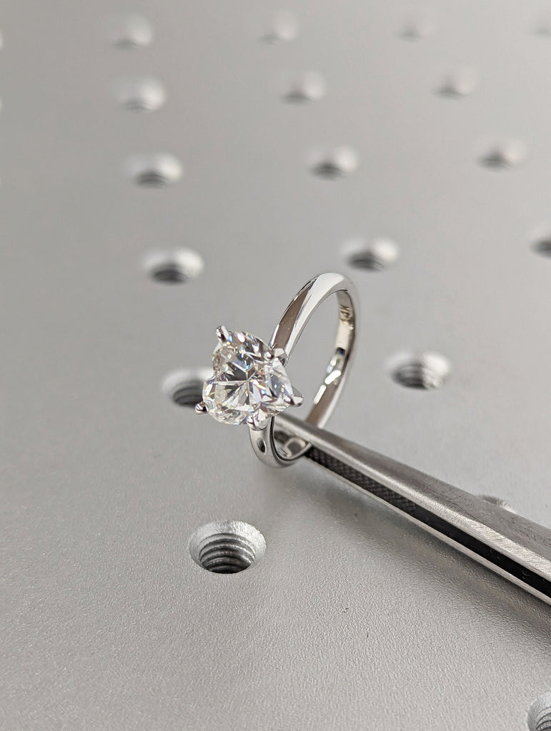 14K Solid Gold Engagement Ring /2CT Heart Moissanite Diamond Wedding Ring/Moissanite Engagement Ring/Stack Ring/Promise ring/Rose gold