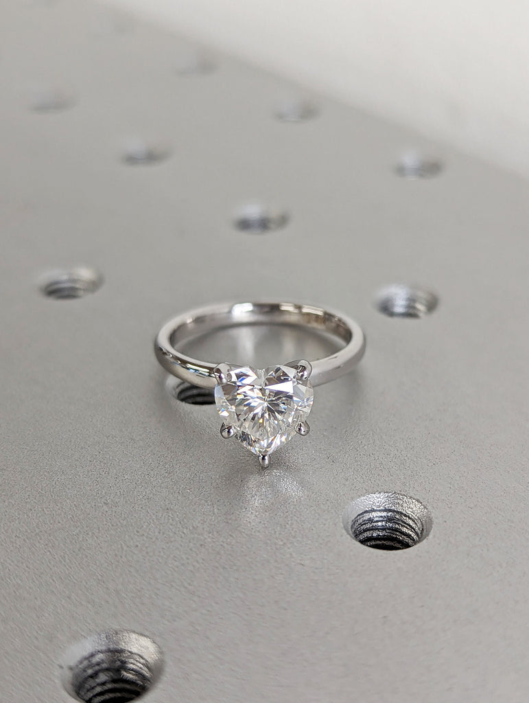 14K Solid Gold Engagement Ring /2CT Heart Moissanite Diamond Wedding Ring/Moissanite Engagement Ring/Stack Ring/Promise ring/Rose gold