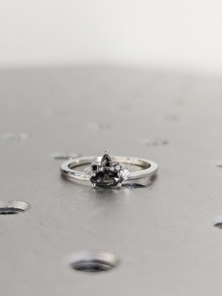 Marquise Diamond Engagement Ring, Marquise Diamond Wedding Band, Marquise Diamond Ring, Minimalist Diamond Wedding Ring, Stacking Ring