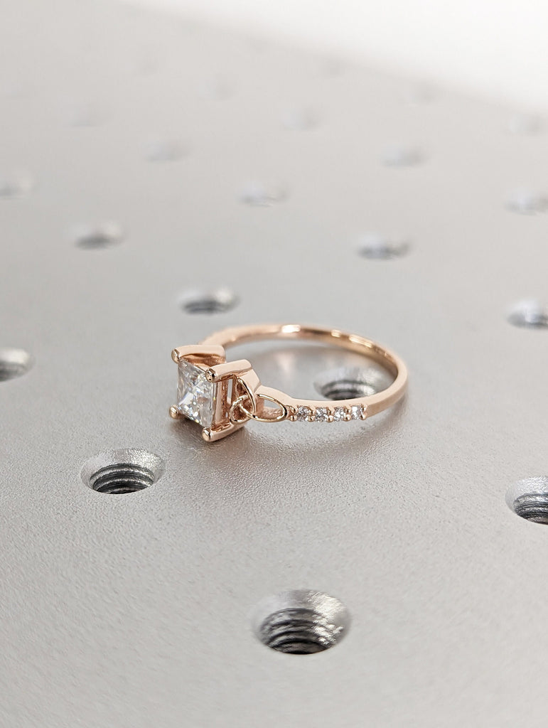 Celtic Cathedral Ring Gold Moissanite Diamond Celtic Engagement Ring Trinity Knot Ring Irish Ring Triquetra Ring Moissanite Ring