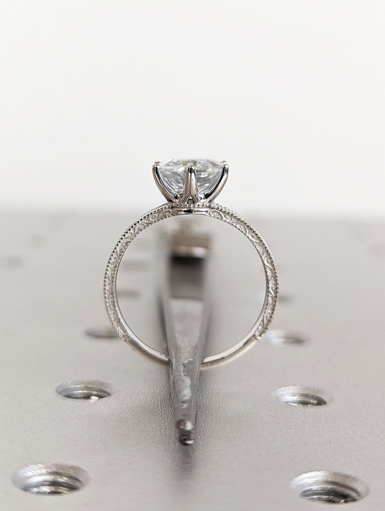 Lab Created Diamond Bridal Ring, 2 carat Diamond Bridal Ring, 14K Solid White Gold, Simulant Diamond Engagement Ring, Anniversary Ring Gift