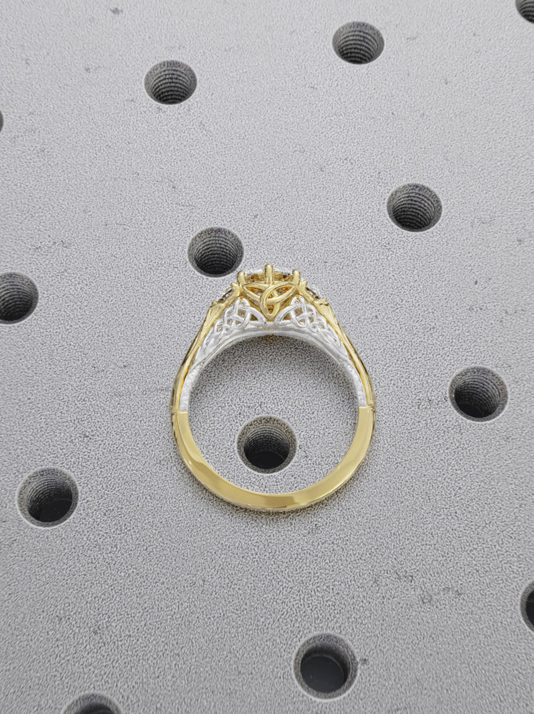 14k Gold Lab Diamond Celtic Knot Engagement Ring | Twist Band Solitaire Ring Women | Irish Celtic Promise Ring | Viking Anniversary Ring