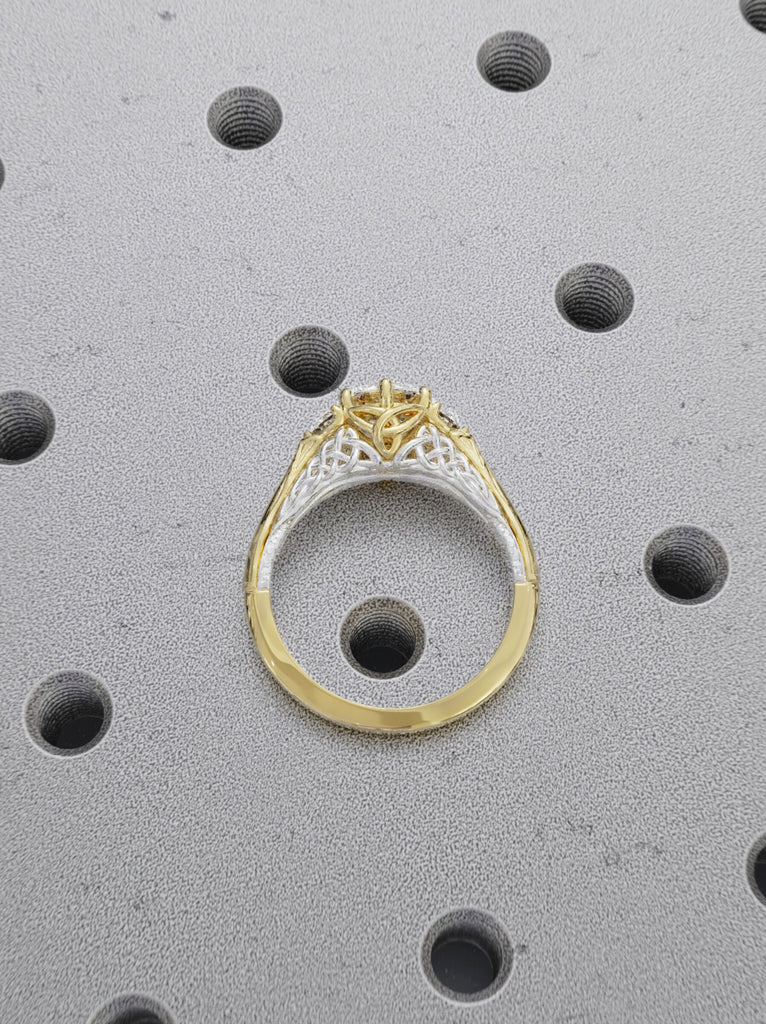 14k Gold Moissanite Celtic Knot Engagement Ring | Twist Band Solitaire Ring Women | Irish Celtic Promise Ring | Viking Anniversary Ring Gold