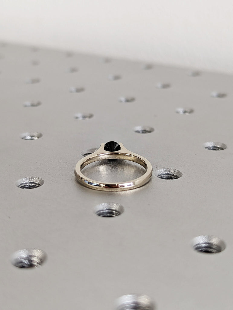 Black Diamond Solitaire Ring, Gold Wedding Ring, Anniversary Ring, Unique Diamond Ring, Engagement Band, Proposal Ring, Band, Unique Ring