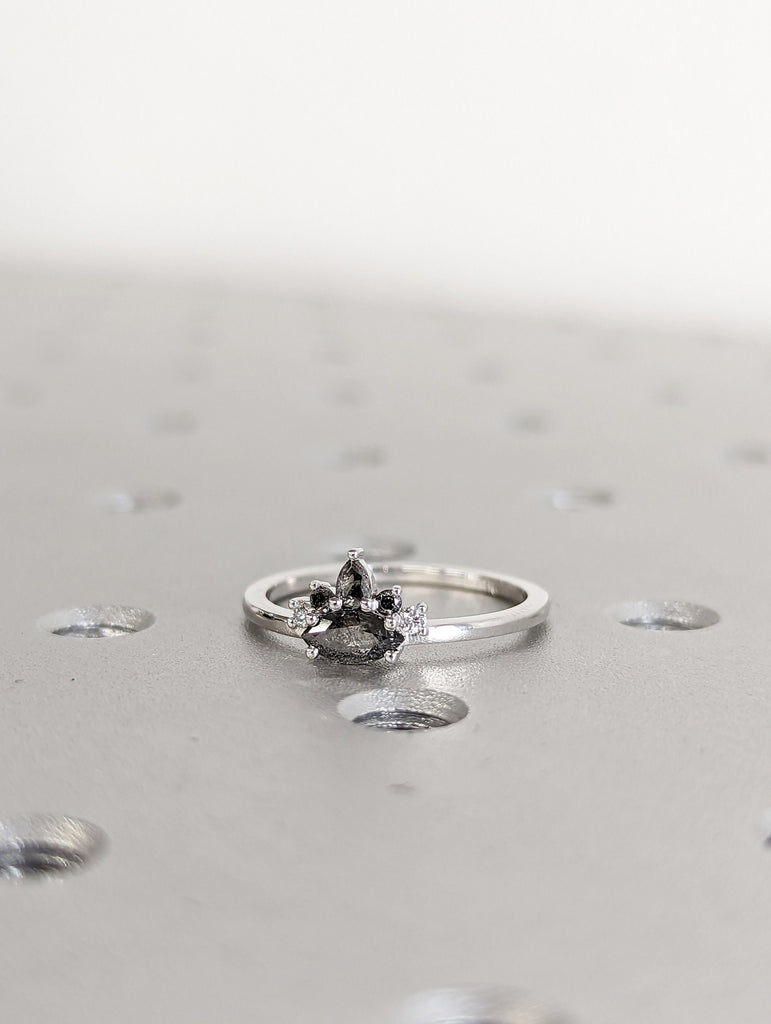 Marquise Diamond Engagement Ring, Marquise Diamond Wedding Band, Marquise Diamond Ring, Minimalist Diamond Wedding Ring, Stacking Ring
