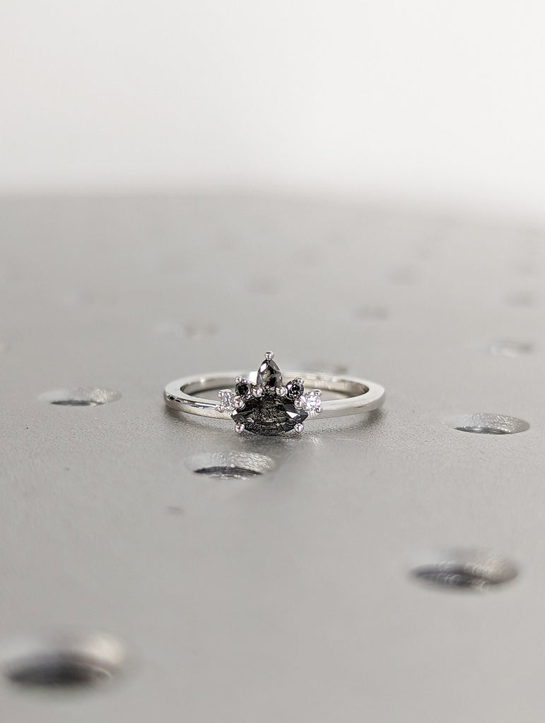 Marquise Diamond Engagement Ring, Marquise Diamond Wedding Band, Marquise Diamond Ring, Minimalist Diamond Wedding Ring, Stacking Ring