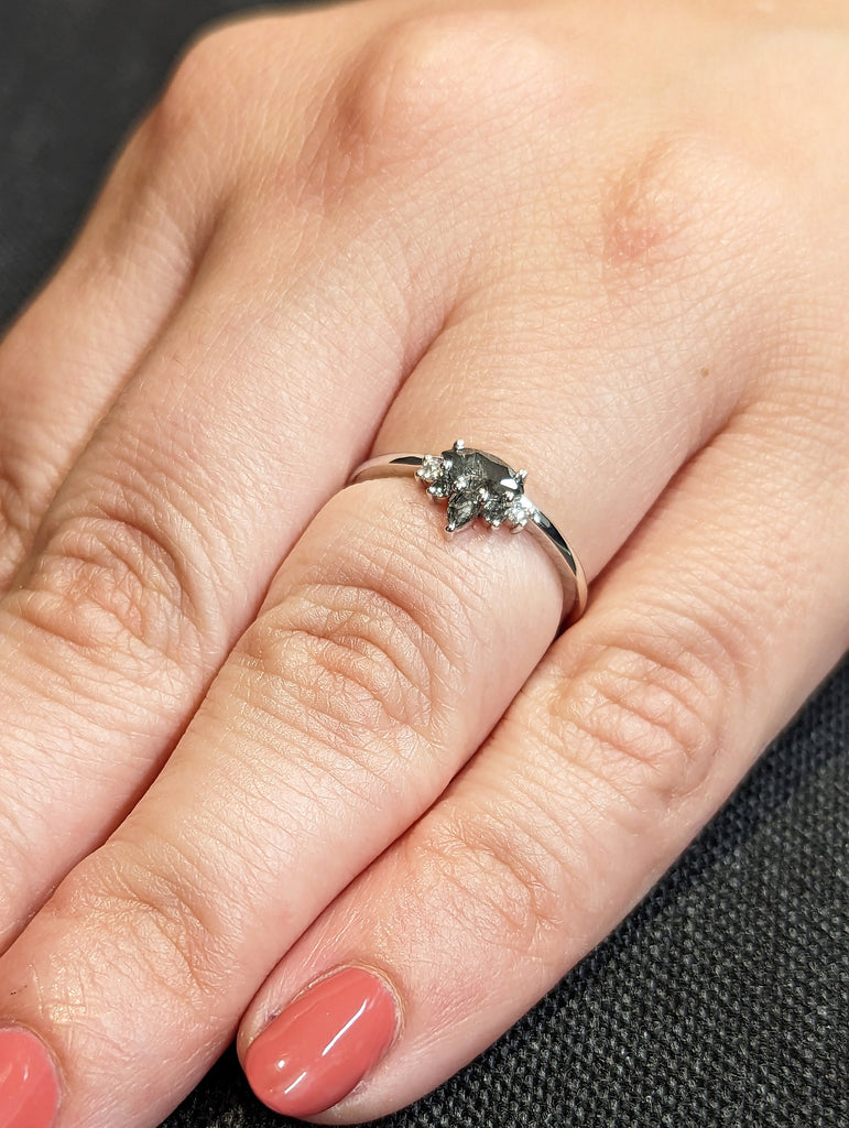 Marquise Diamond Engagement Ring, Marquise Diamond Wedding Band, Marquise Diamond Ring, Minimalist Diamond Wedding Ring, Stacking Ring
