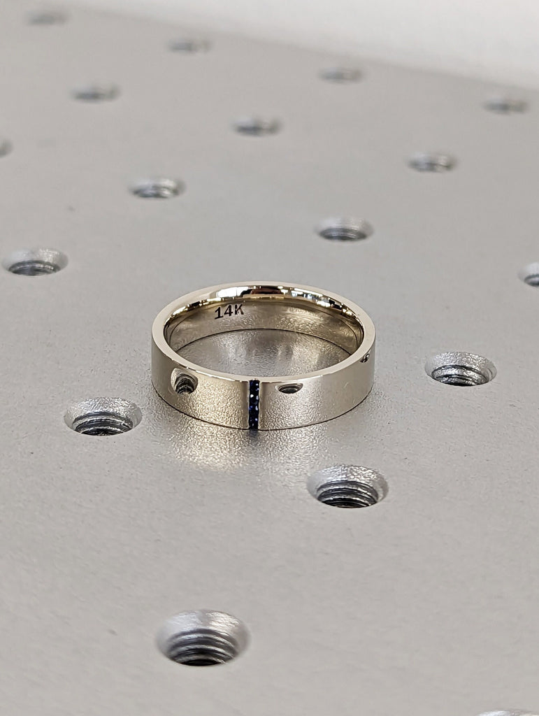 Gold Men's Sapphire Ring - Sapphire Ring Men - Sapphire Wedding Band - 5mm Band With Sapphires - Unique Mens Band - 14k Gold - Ring For Men