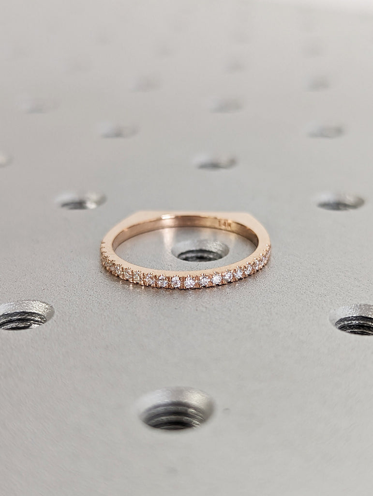 Trillion Moissanite engagement ring set vintage unique rose gold engagement ring women wedding ring Bridal Promise ring European Shank Ring