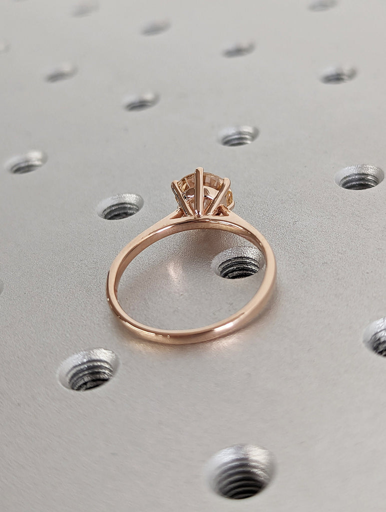 Antique Round Morganite Ring, Morganite Engagement Ring, Gold Morganite Ring, Round Cut Engagement Ring, Morganite Solitaire, Promise Ring