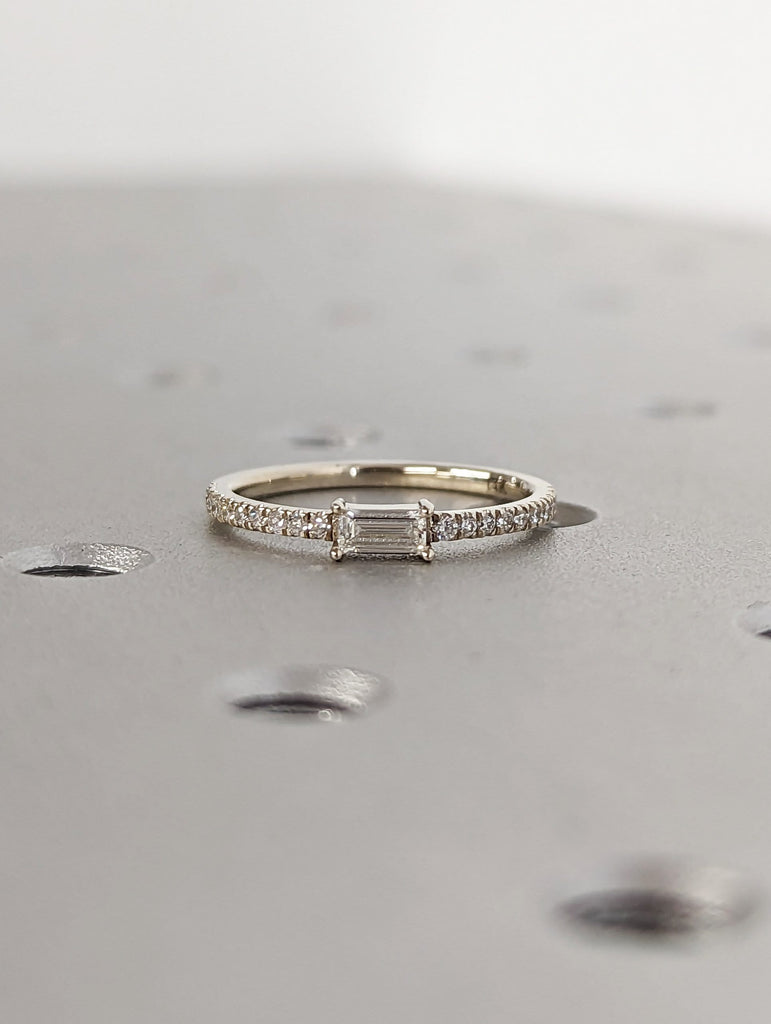 Dainty Baguette Diamond Ring • Gold Wedding Band • Minimalist Eternity Ring • Perfect Stacking Rings • Anniversary Gift for Her • Bridesmaid