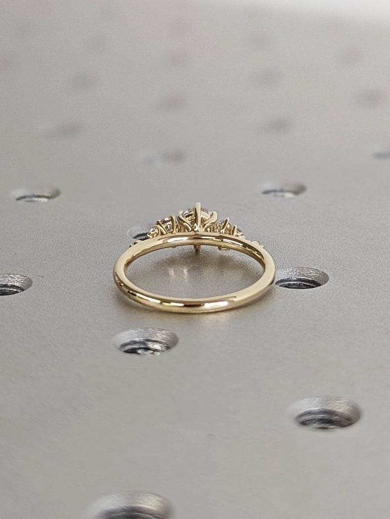 Round moissanite ring vintage moissanite engagement ring white gold unique snowdrift 6 prong engagement ring diamond wedding ring for women