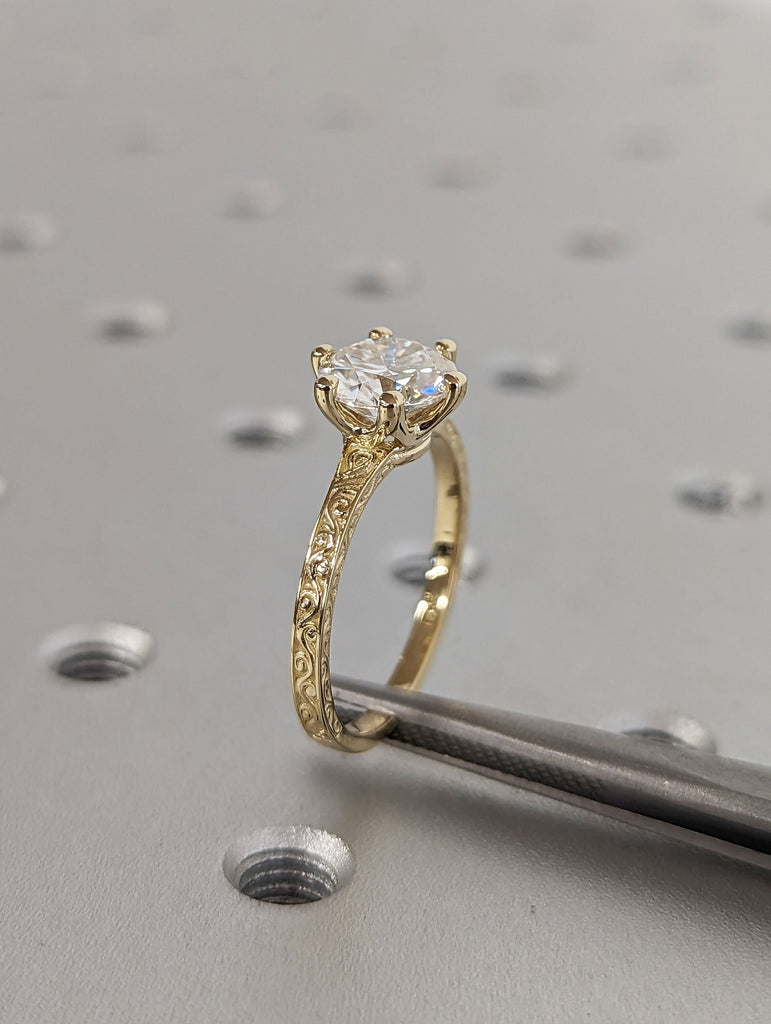 Lab Created Diamond Bridal Ring, 1.5 ct Diamond Bridal Ring, 14K Solid White Gold, Simulant Diamond Engagement Ring, Anniversary Ring Gift