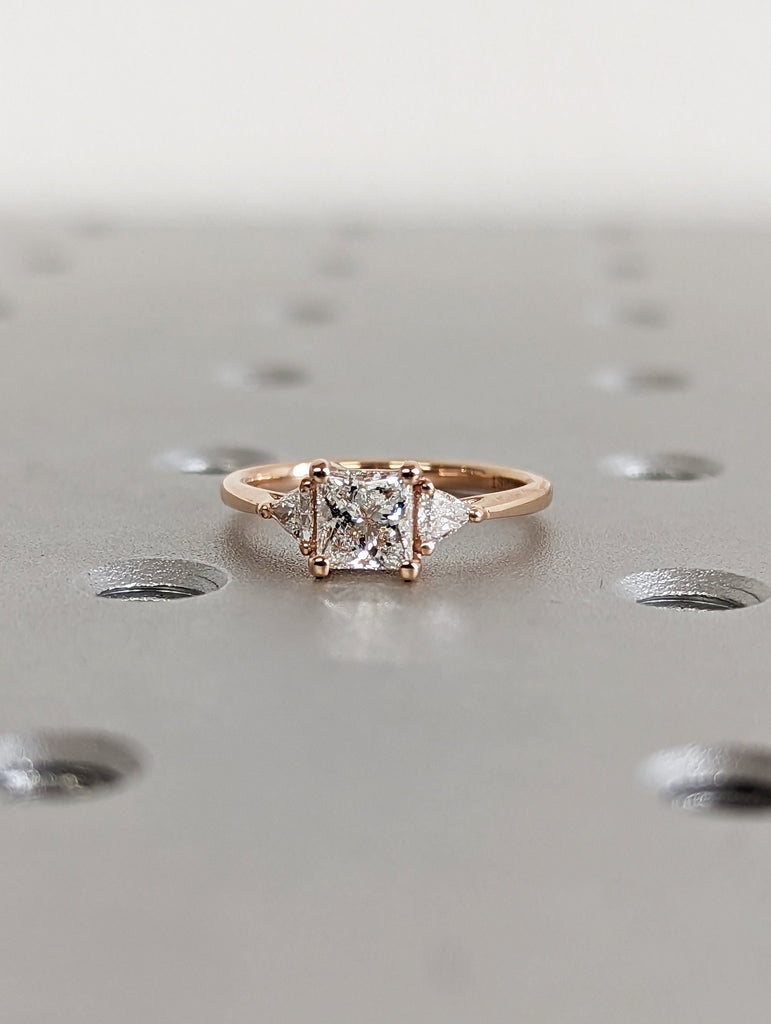 Princess Cut Lab Diamond Ring- 18K Rose Gold- 0.5CT Gemstone Engagement Ring For Women- Dainty Promise Ring- Anniversary Gift- Gift For Her