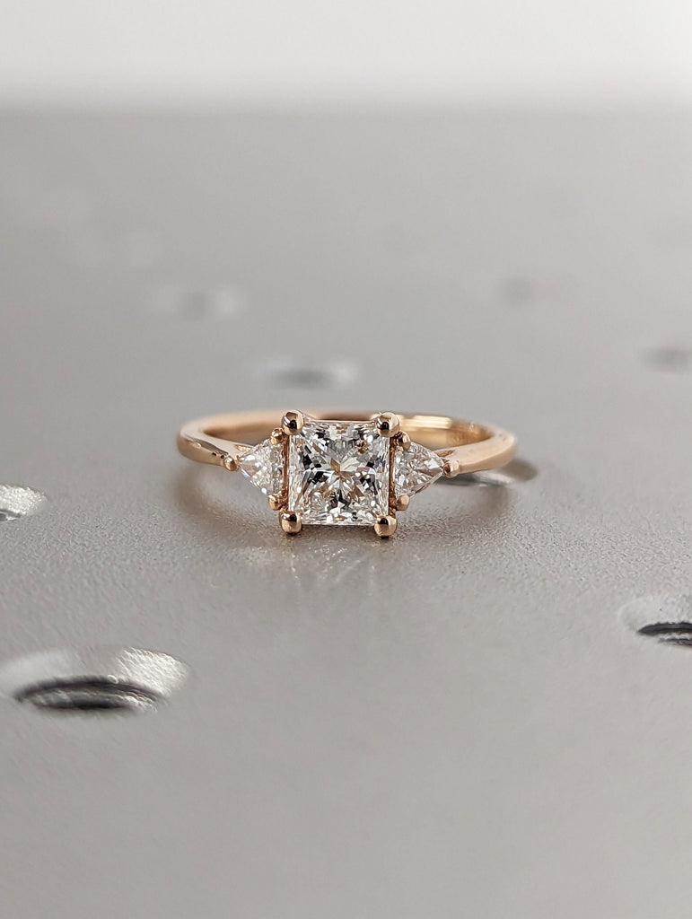 Princess Cut Lab Diamond Ring- 18K Rose Gold- 0.5CT Gemstone Engagement Ring For Women- Dainty Promise Ring- Anniversary Gift- Gift For Her