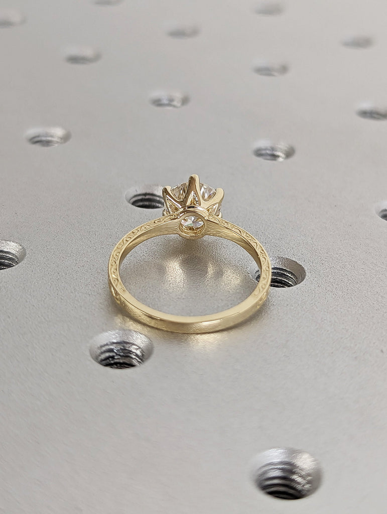 Lab Created Diamond Bridal Ring, 1.5 ct Diamond Bridal Ring, 14K Solid White Gold, Simulant Diamond Engagement Ring, Anniversary Ring Gift