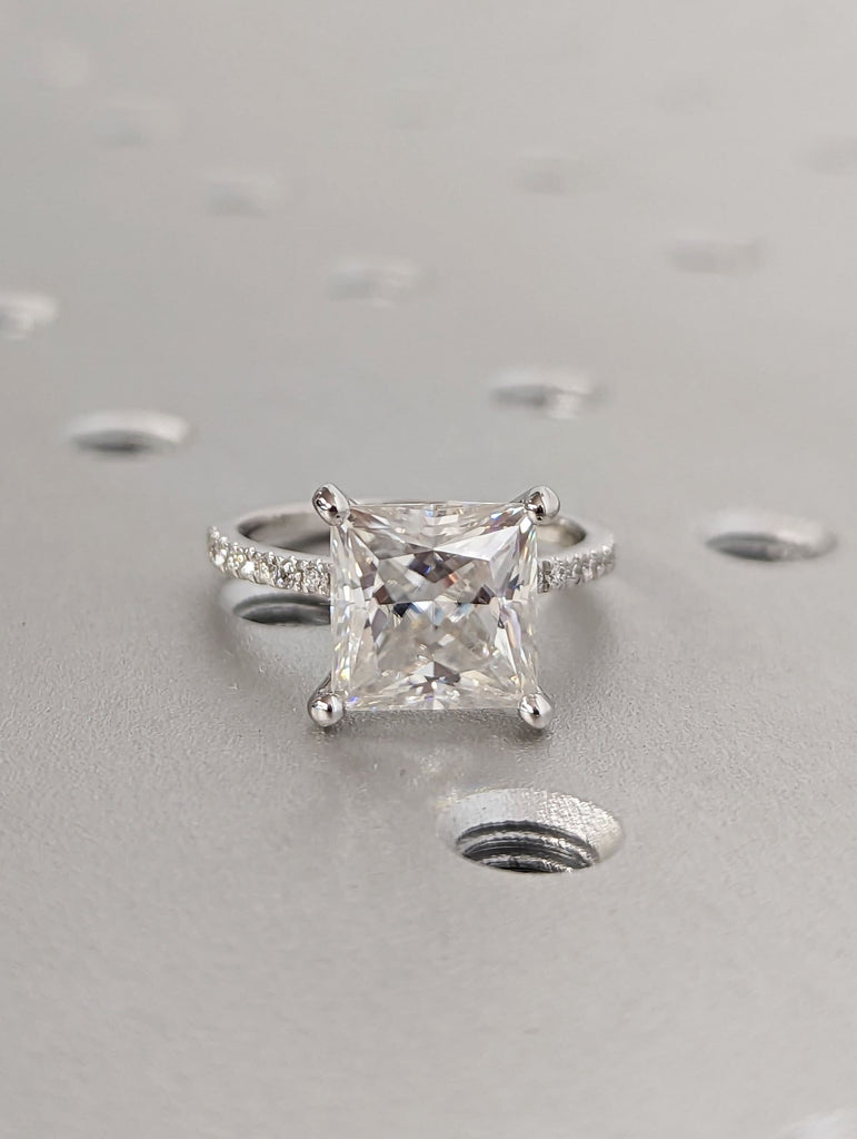 Unique Engagement Ring Princess Cut Moissanite Ring, Square Engagement Ring, Princess Square Engagement Ring, Princess Cut 3.0CT Moissanite