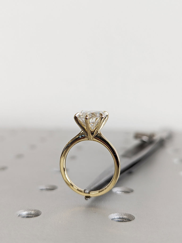 14K Solid Gold Engagement Ring /2.5CT Heart Moissanite Diamond Wedding Ring/Moissanite Engagement Ring/Stack Ring/Promise ring/Yellow gold